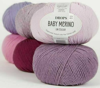 Плетива прежда Drops Baby Merino 39 Purple Orchid - 2