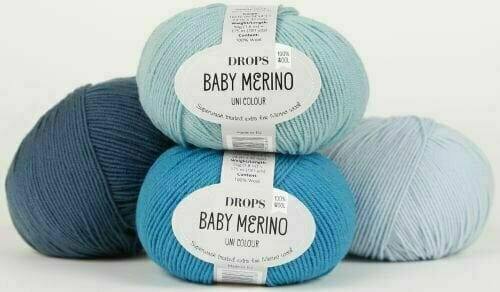 Плетива прежда Drops Baby Merino 11 Ice Blue - 2