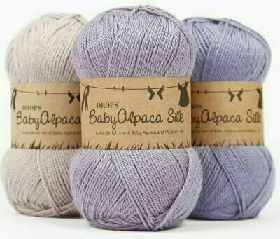 Pletací příze Drops Babyalpaca 1760 Light Grey Purple Pletací příze - 2