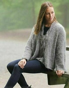 Fios para tricotar Drops Brushed Alpaca Silk 03 Grey - 3