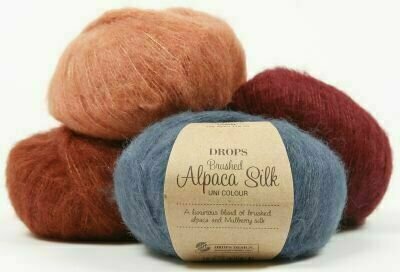 Fios para tricotar Drops Brushed Alpaca Silk 07 Red - 2