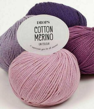 Fire de tricotat Drops Cotton Merino 04 Lilac - 2