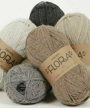 Fil à tricoter Drops Flora 03 Light Grey - 2