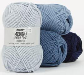 Pletilna preja Drops Merino Extra Fine Uni Colour 23 Grey Blue Pletilna preja - 1