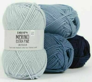 Fios para tricotar Drops Merino Extra Fine 27 Navy Blue - 2
