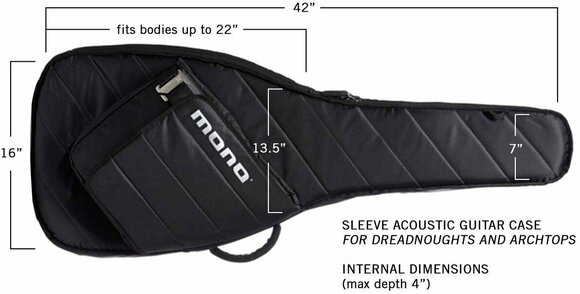 Tasche für akustische Gitarre, Gigbag für akustische Gitarre Mono Acoustic Sleeve Tasche für akustische Gitarre, Gigbag für akustische Gitarre Schwarz - 6