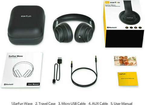 Безжични On-ear слушалки EarFun Wave Black - 7