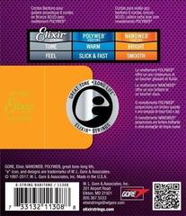 Gitarstrenger Elixir 11308 NanoWeb Coated 80/20 Bronze Acoustic 8 String Baritone 16-70 - 2