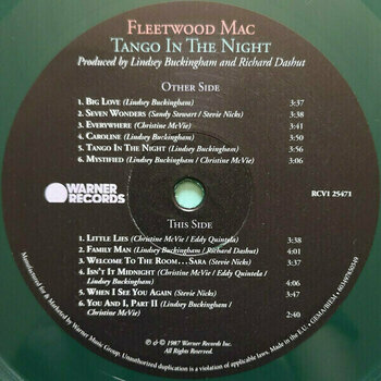 Vinyl Record Fleetwood Mac - Tango In The Night (Green Vinyl Album) (LP) - 6