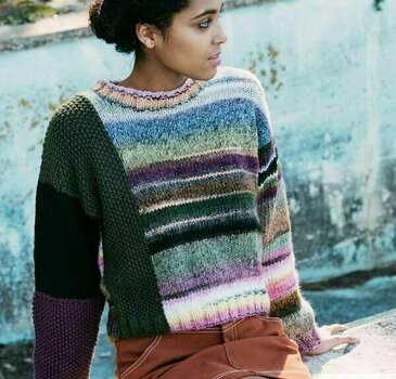 Fios para tricotar Katia Azteca 7869 Black/Rose/Green/Yellow - 5