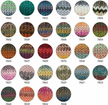 Knitting Yarn Katia Azteca 7869 Black/Rose/Green/Yellow - 7