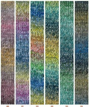 Knitting Yarn Katia Azteca Degradé 502 Pistachio/Turquoise/Dark Blue - 6