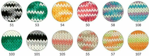 Knitting Yarn Katia Bora Bora 50 Off White/Red - 6