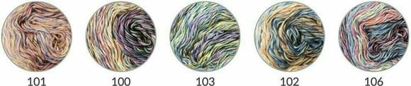 Fios para tricotar Katia Funny Rainbow 102 Water Blue/Beige/Yellow/Orange - 3