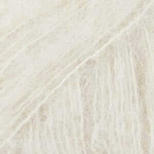 Fil à tricoter Drops Brushed Alpaca Silk 01 Off White - 5