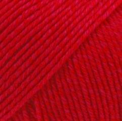 Knitting Yarn Drops Cotton Merino Uni Colour 06 Red Knitting Yarn - 4