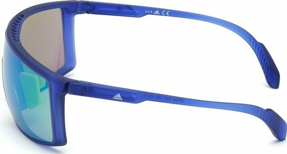 Sport Glasses Adidas SP0004 91Q Transparent Frosted Eletric Blue/Grey Mirror Green Blue - 2