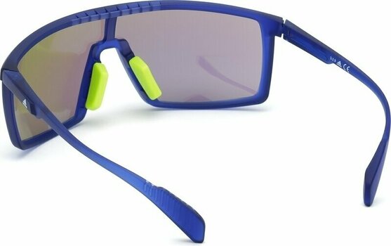 Sport Glasses Adidas SP0004 91Q Transparent Frosted Eletric Blue/Grey Mirror Green Blue - 3
