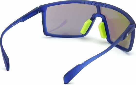 Sport Glasses Adidas SP0004 91Q Transparent Frosted Eletric Blue/Grey Mirror Green Blue - 5