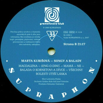 Vinyl Record Marta Kubišová - Songy a balady (LP) - 6