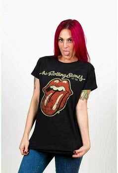 Shirt The Rolling Stones Shirt Plastered Tongue Dames Charcoal Grey XL - 2