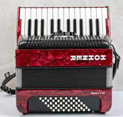 tangentharmonika Hohner Bravo II 48 tangentharmonika Red - 1