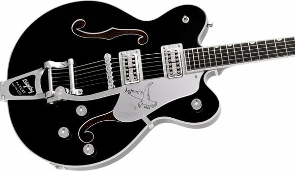 Semi-akoestische gitaar Gretsch G6636TSL Black Silver Falcon Center Block WC Zwart - 4