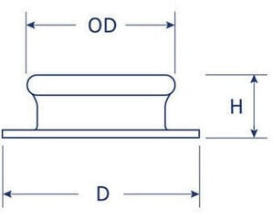 Kování pro bimini DOT Fasteners Durable Eyeled Stud Kování pro bimini - 1