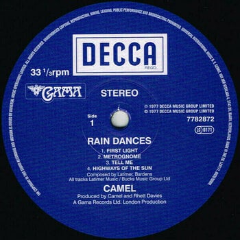Vinyl Record Camel - Rain Dances (Reissue) (LP) - 3
