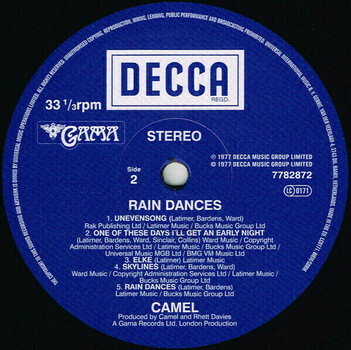 Vinyl Record Camel - Rain Dances (Reissue) (LP) - 4