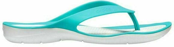 Womens Sailing Shoes Crocs Women's Swiftwater Flip Tropical Teal/Pearl White 36-37 - 4
