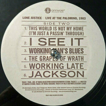 Vinyl Record Lone Justice - RSD - Live At The Palomino (LP) - 4