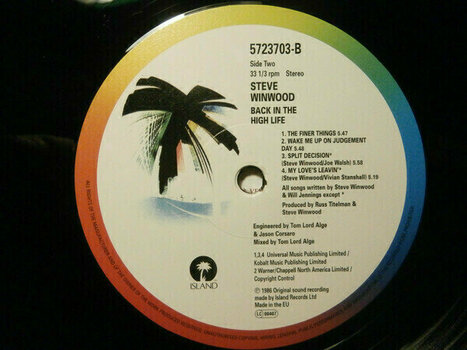 LP Steve Winwood - Back In The High Life (LP) - 4