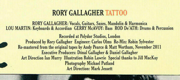 Disco de vinil Rory Gallagher - Tattoo (Remastered) (LP) - 10