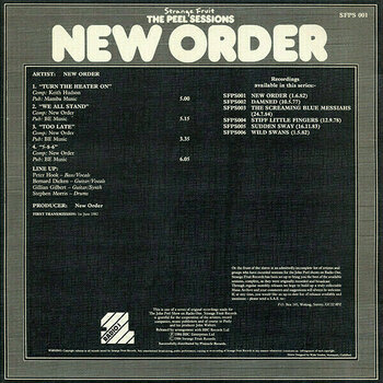 Vinyl Record New Order - Peel Sessions (RSD) (LP) - 2
