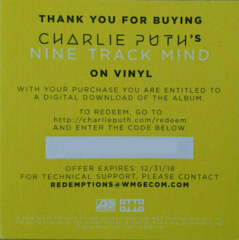 Vinyl Record Charlie Puth - Nine Track Mind (LP) - 7