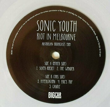 Vinyylilevy Sonic Youth - Riot In Melbourne (2 LP) - 7