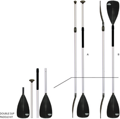 SUP Paddle Bravo Double SUP Paddle Kit - Fiberglass SUP Paddle - 1