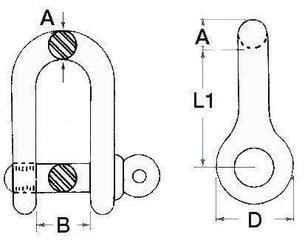 Bootsluiting Osculati Bow Shackle Stainless Steel with Captive Pin - 1