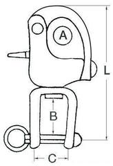 Bootsluiting Osculati Snap Shackle for Spinnaker with Swivel Stainless Steel - 1