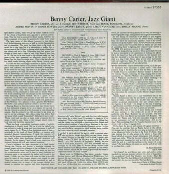 Vinyl Record Benny Carter - Jazz Giant (LP) - 2