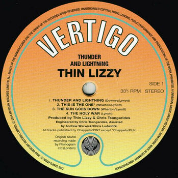 Vinyl Record Thin Lizzy - Thunder And Lightning (LP) - 2