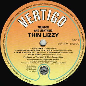 Vinyl Record Thin Lizzy - Thunder And Lightning (LP) - 3