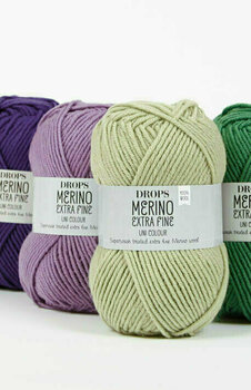Fios para tricotar Drops Merino Extra Fine 15 Light Greyish Green - 2