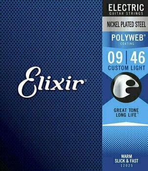 Cordes pour guitares électriques Elixir 12025 Polyweb 9-46 - 2