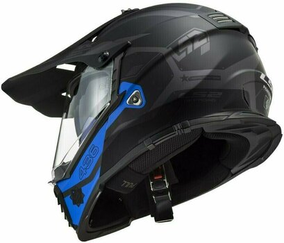 Helm LS2 MX436 Pioneer Evo Cobra Matt Black Blue M Helm - 4