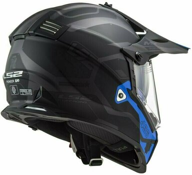 Helmet LS2 MX436 Pioneer Evo Cobra Matt Black Blue M Helmet - 6
