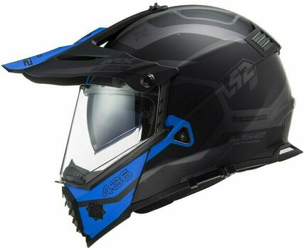 Helmet LS2 MX436 Pioneer Evo Cobra Matt Black Blue L Helmet - 3