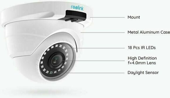 Smart kamera rendszer Reolink RLK8-410B2D2-2T-5MP Fehér-Fekete Smart kamera rendszer - 5