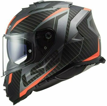 Helmet LS2 FF800 Storm Racer Matt Titanium Fluo Orange XL Helmet - 2